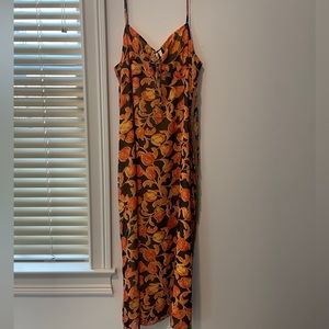 Urban Outfitters Floral Maxi Dress - Black and Orange
